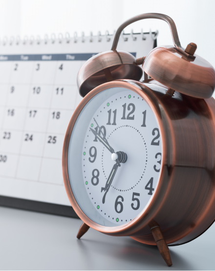 Relogio e calendario para rotina flexivel